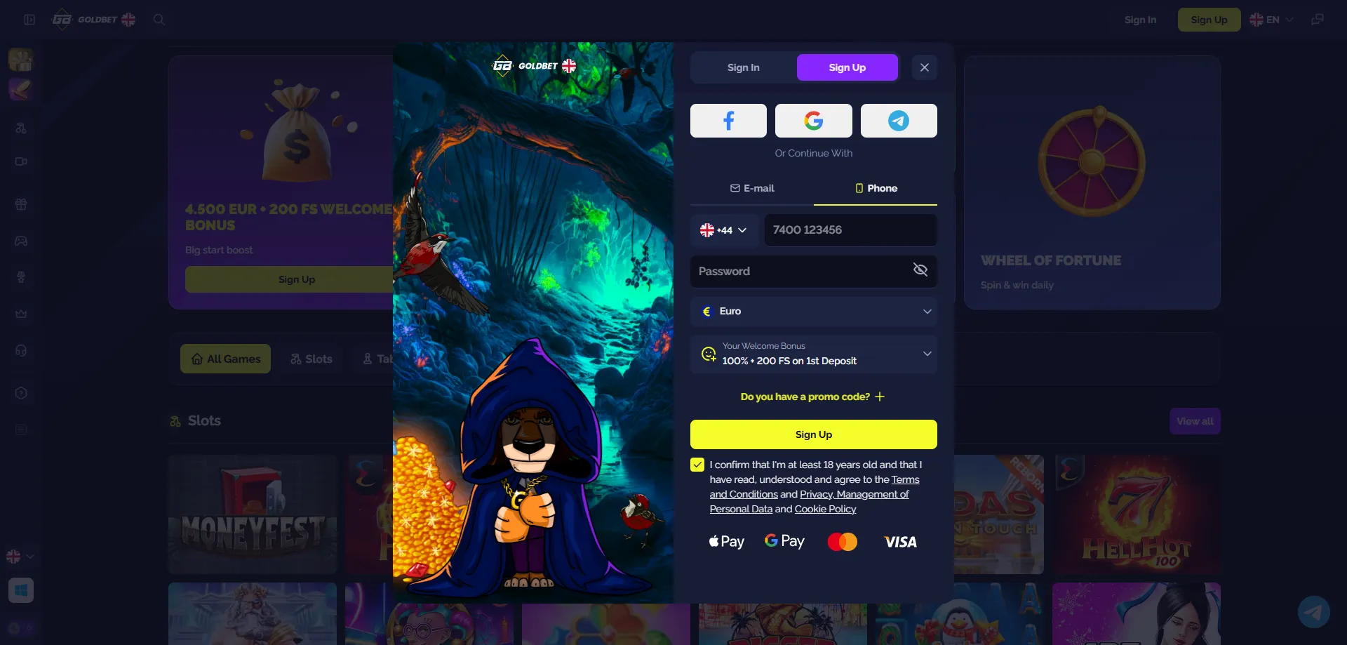 Goldbet Casino registration process Bangladesh &mdash; sign up steps