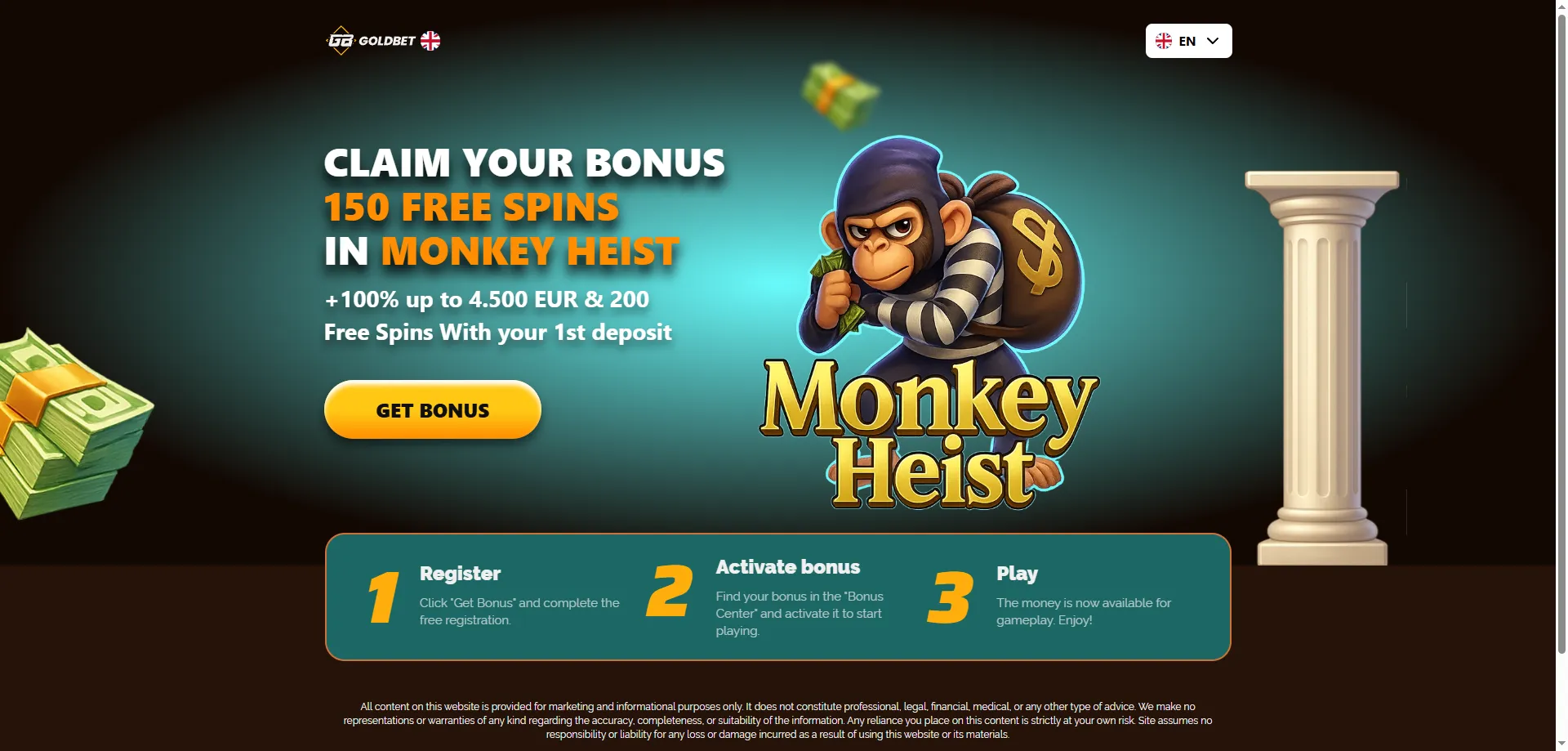 Goldbet Casino 550% welcome bonus up to BDT 560000 Bangladesh